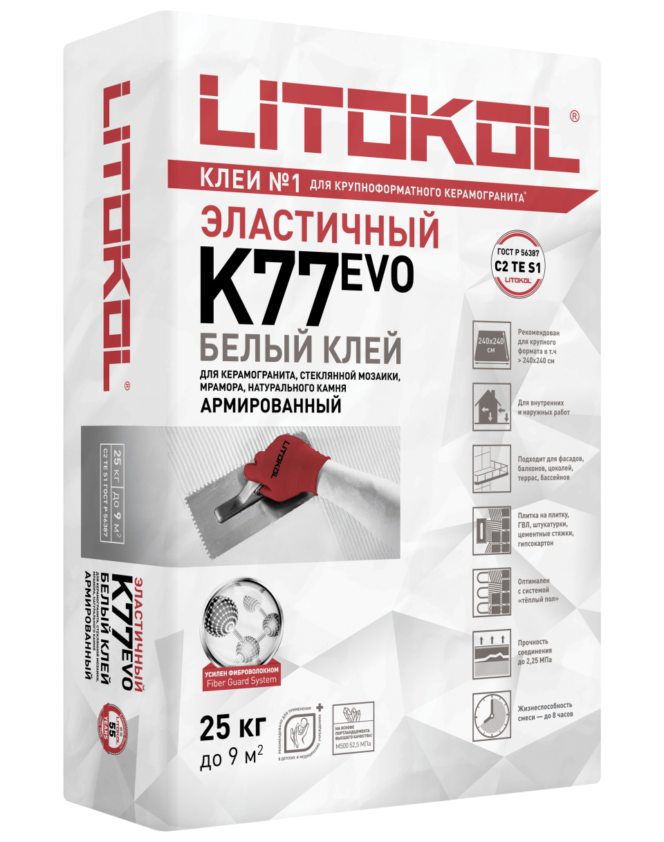 Купить SuperFlex K77 белый-клеевая смесь 25kg bag в Новосибирске