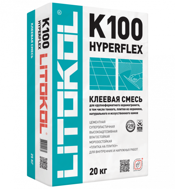 Купить HYPERFLEX K100 белый-клеевая смесь 20kg bag в Казани-2