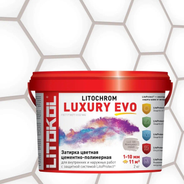 Купить LITOCHROM LUXURY EVO LLE 120 жемчужно-серый 2kg bucket в Уфе