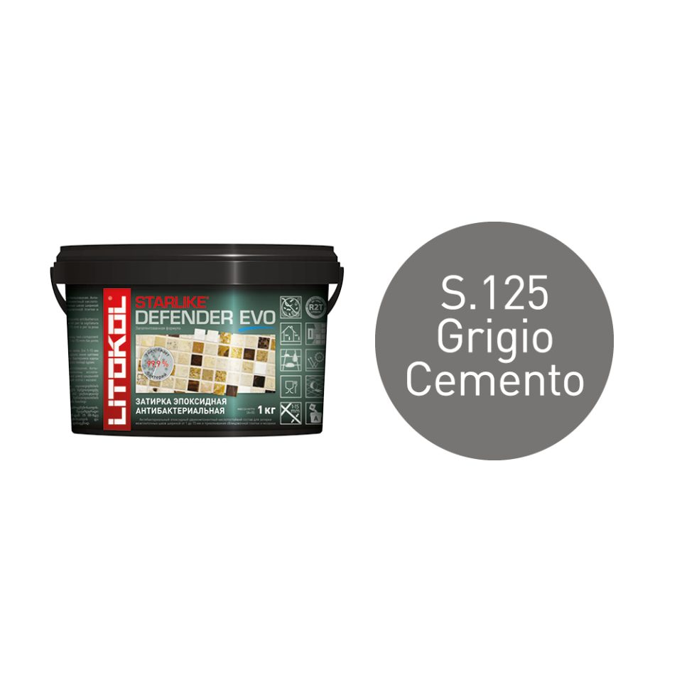 Купить STARLIKE Defender EVO S.125 GRIGIO CEMENTO антибакт.затир.смесь 2kg bucket в Новосибирске #2