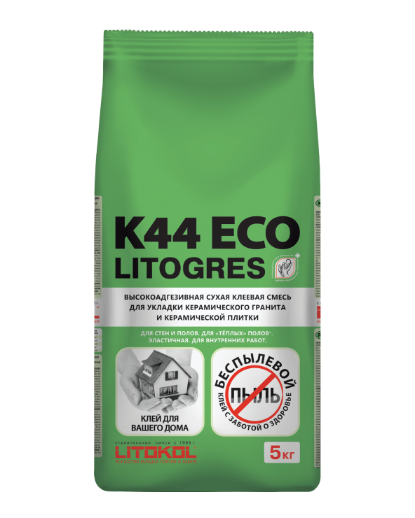 Купить Litogres К44 ECO- беспылевая клеевая смесь 5kg Al.bag в Новосибирске-1