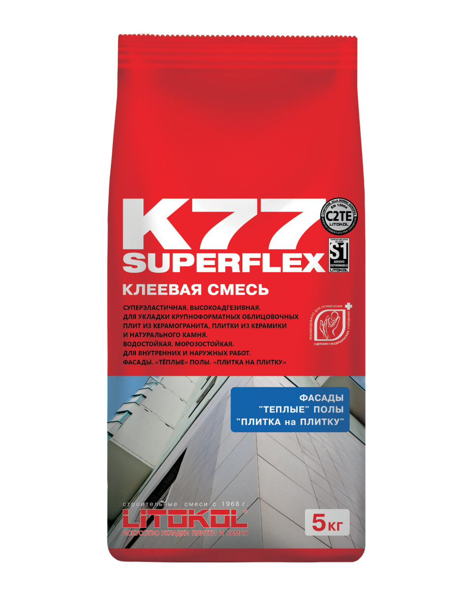 Купить SUPERFLEX K77 серый-клеевая смесь 5kg bag в Новосибирске #2