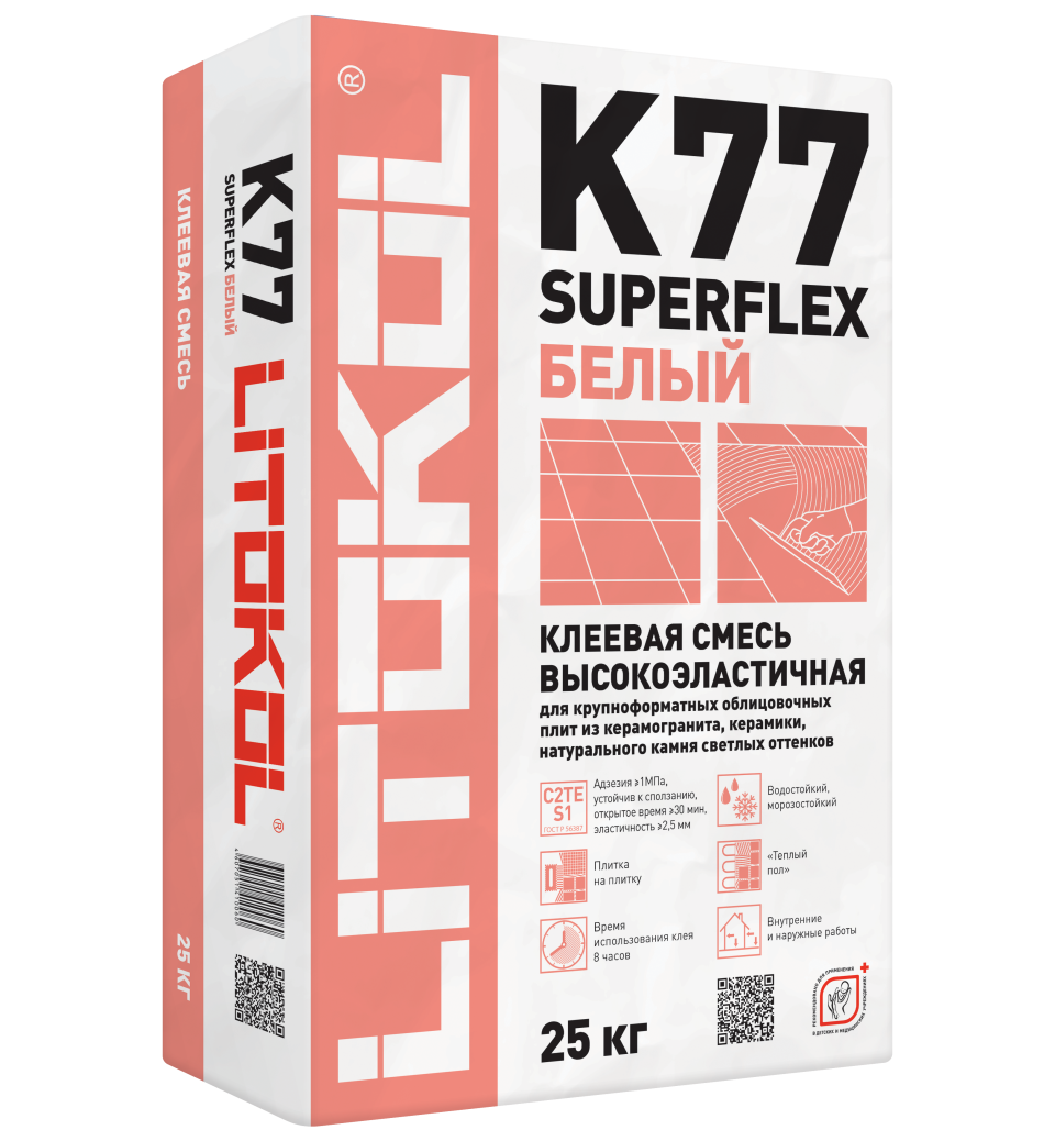 Купить SuperFlex K77 белый-клеевая смесь 25kg bag в Новосибирске #2