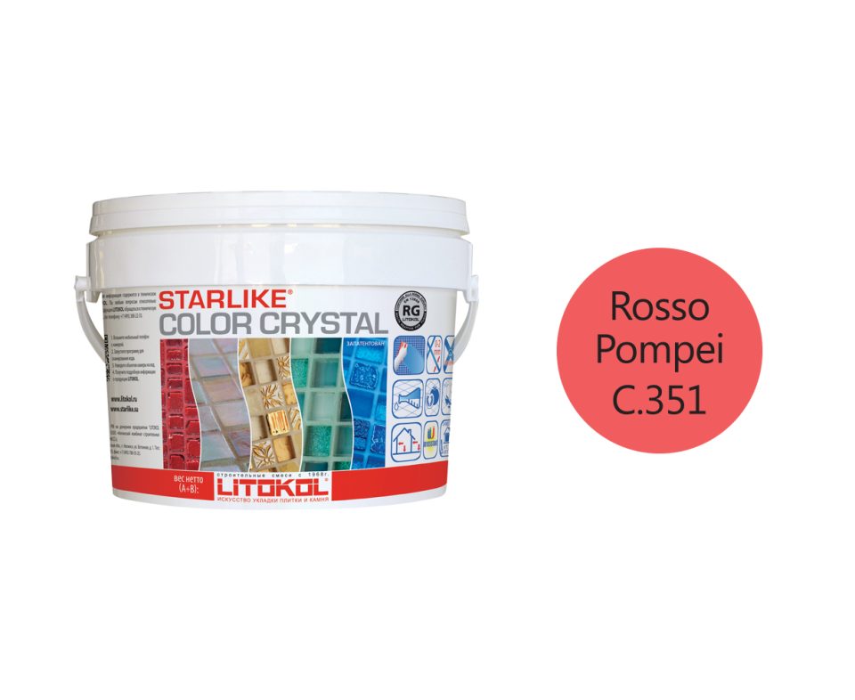 Купить LITOCHROM Starlike C.351 СOLORCRYSTAL RossoPompei 2,5kg bucket в Новосибирске
