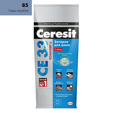 Купить Ceresit CE33/2кг Затирка для швов 1-6 мм внутри и снаружи Серо-голубой 85, РФ в Нижнем Новгороде