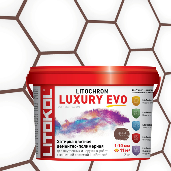 Купить LITOCHROM LUXURY EVO LLE 240 венге 2kg bucket в Санкт-Петербурге-1