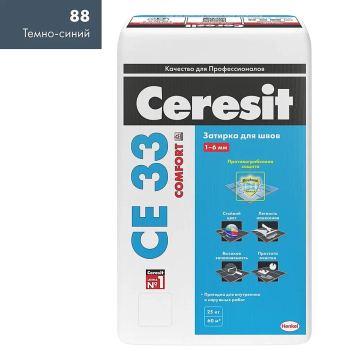 Купить Ceresit CE33/25кг Затирка для швов 1-6 мм внутри и снаружи Тёмно-синий 88, РФ в Уфе